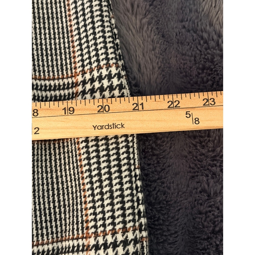 H&M Pencil Skirt 14 Black Tan Glen Plaid Midi Back Vent Academic Dark Academia - Picture 6 of 12